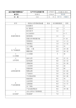 某橡塑制品厂生产许可证实施手册