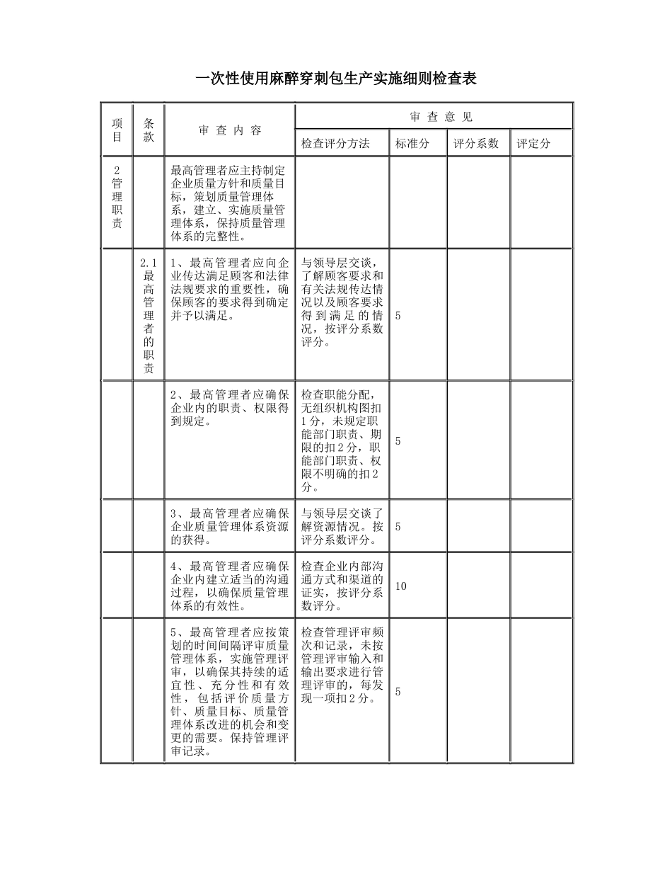 一次性使用麻醉穿刺包生产实施细则_第3页