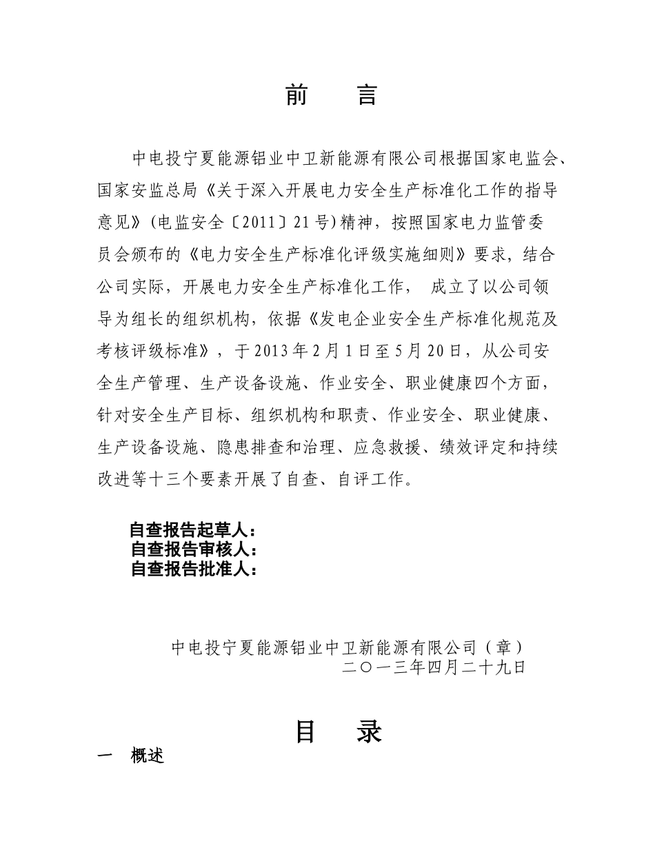中卫新能源安全生产标准化达标评级-自查报告(624)_第2页
