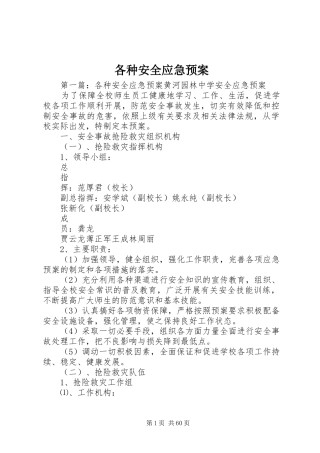 各种安全应急处理预案