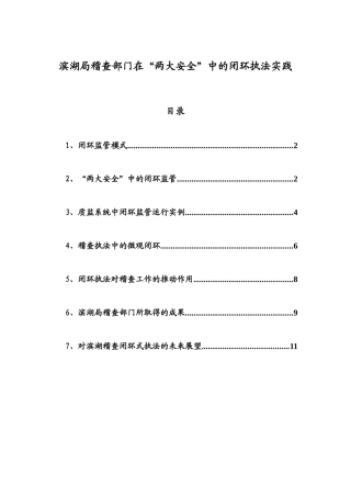 滨湖局稽查部门在“两大安全”中的闭环执法实践
