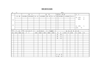 物料使用日报表