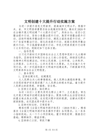 文明创建十大提升行动方案