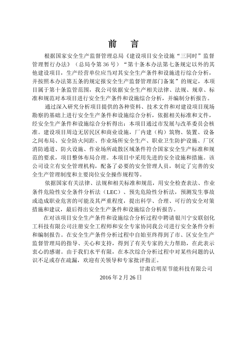 无极灯项目安全条件和设施综合分析报告(105页)_第2页