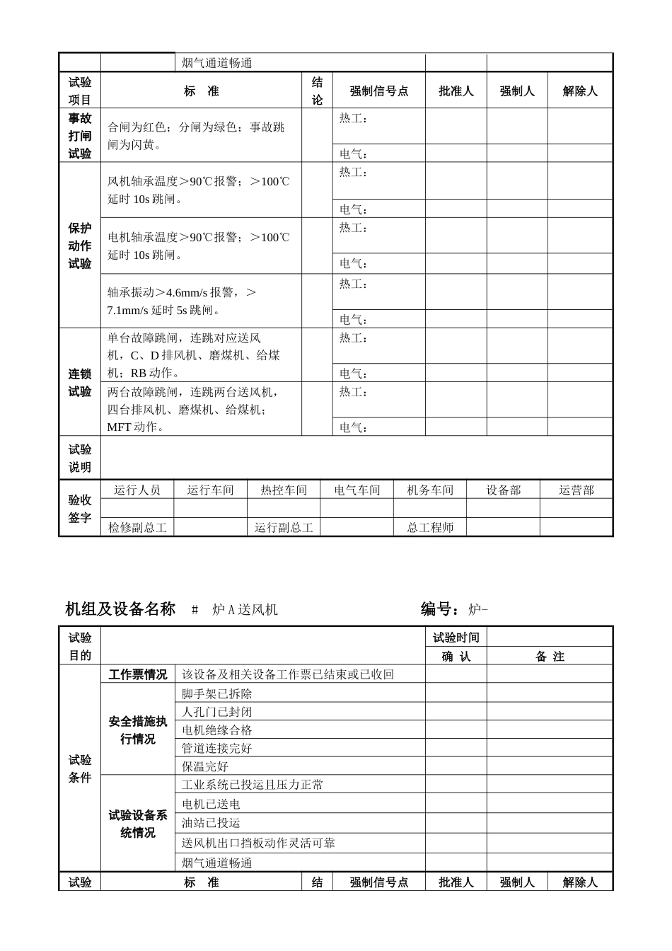 机组及设备试验卡(锅炉)_第2页