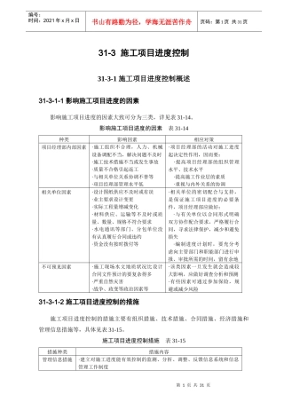 施工项目进度控制概述
