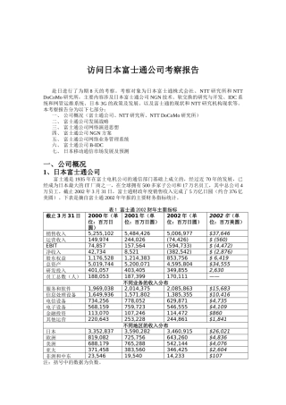 日本富士通公司调查报告