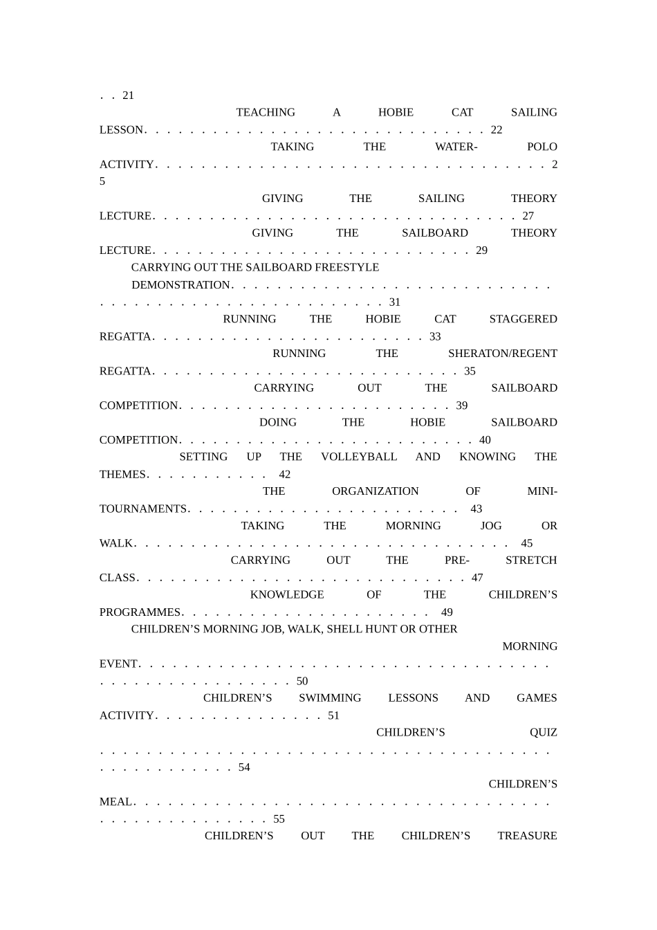 国际著名酒店娱乐部程序(英文)（目录）ACTIVITIES_第2页