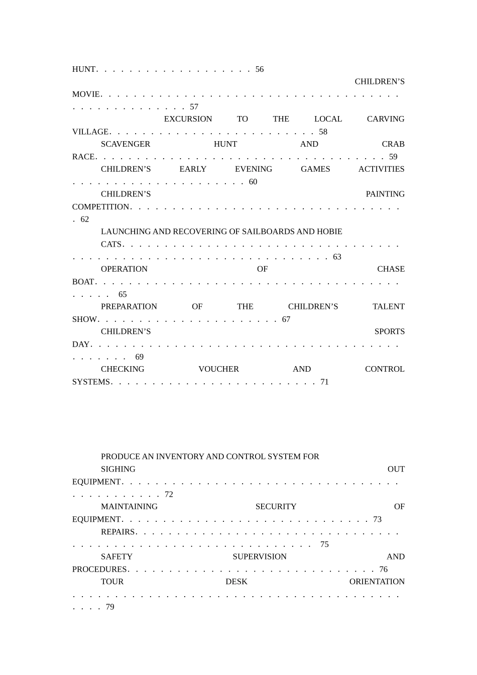 国际著名酒店娱乐部程序(英文)（目录）ACTIVITIES_第3页
