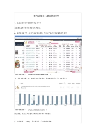 如何做好亚马逊店铺运营？