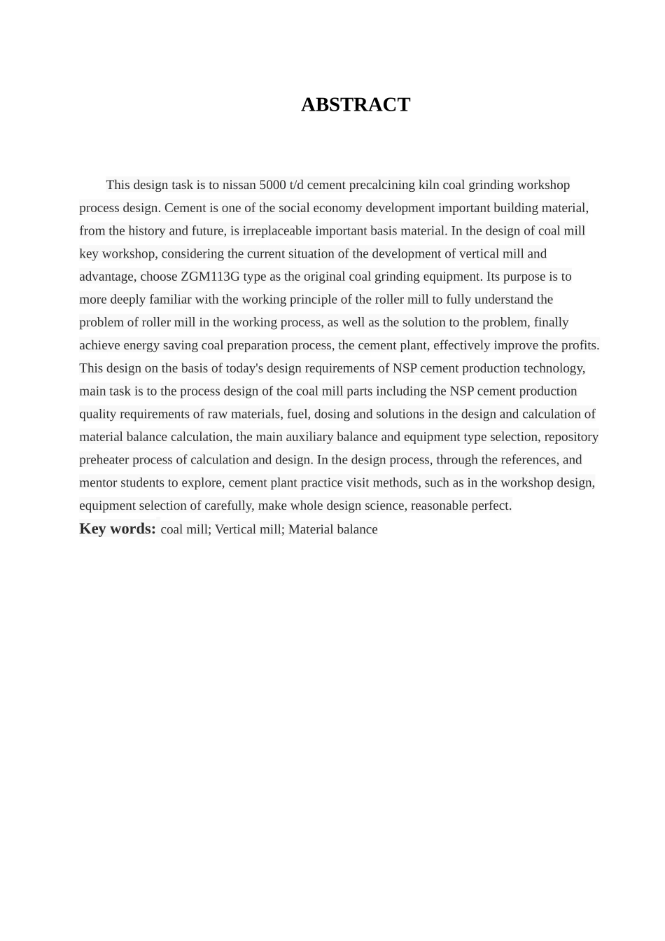 日产5000吨熟料预分解煤磨车间设计_第3页