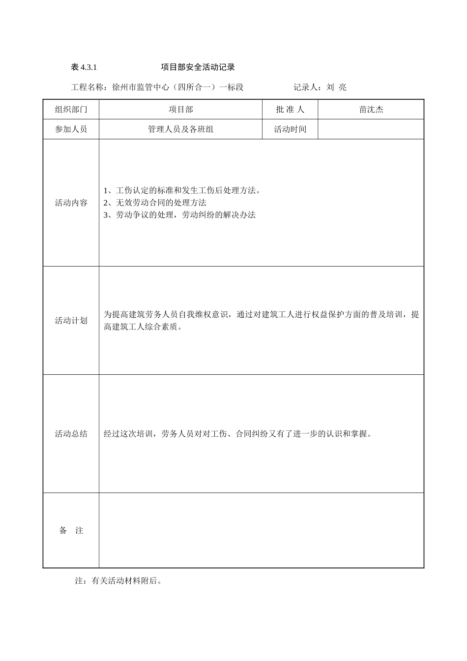 项目部安全活动记录(33页)_第2页