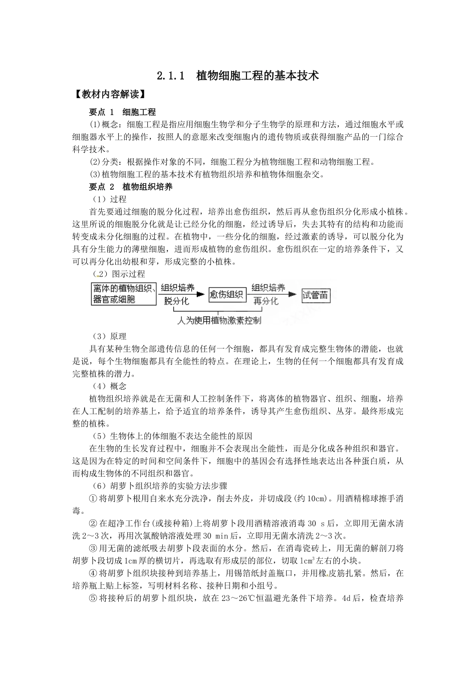 植物细胞工程的基本技术_第1页