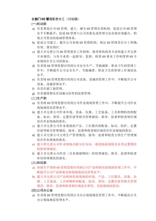 6S管理职责讨论