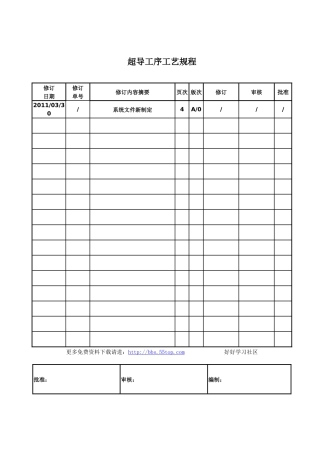 超导工序工艺规程