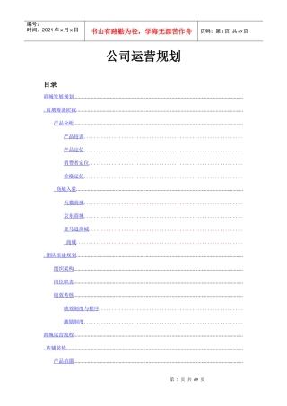 最珍贵公司运营规划（给老板的公司框架方案）