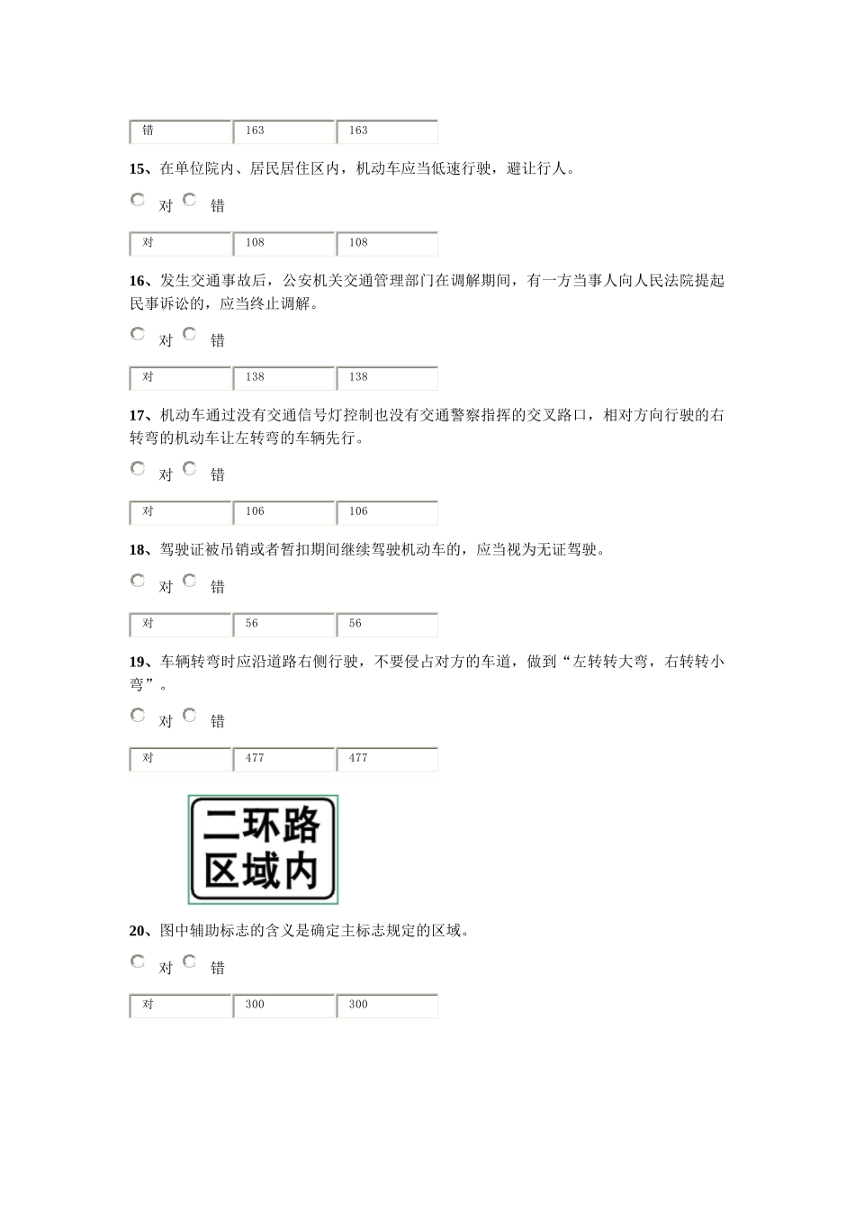 XXXX科目四安全文明驾驶常识题库_第3页