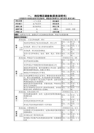 一厂工艺员岗
