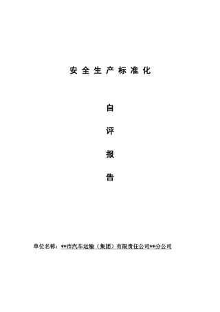 客运企业安全生产标准化自评报告