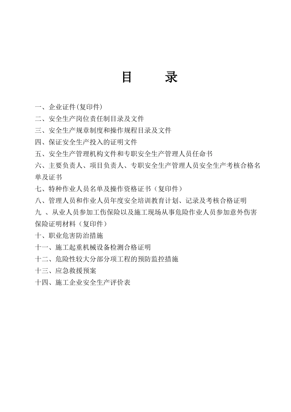 《安全生产许可证申报资料》(_)_第2页
