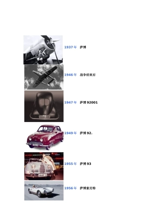 世界汽车安全旗舰瑞典萨博汽车简史&#39;绅宝&#39;Saab 1937年