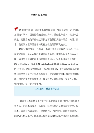 什麼叫IE工程师