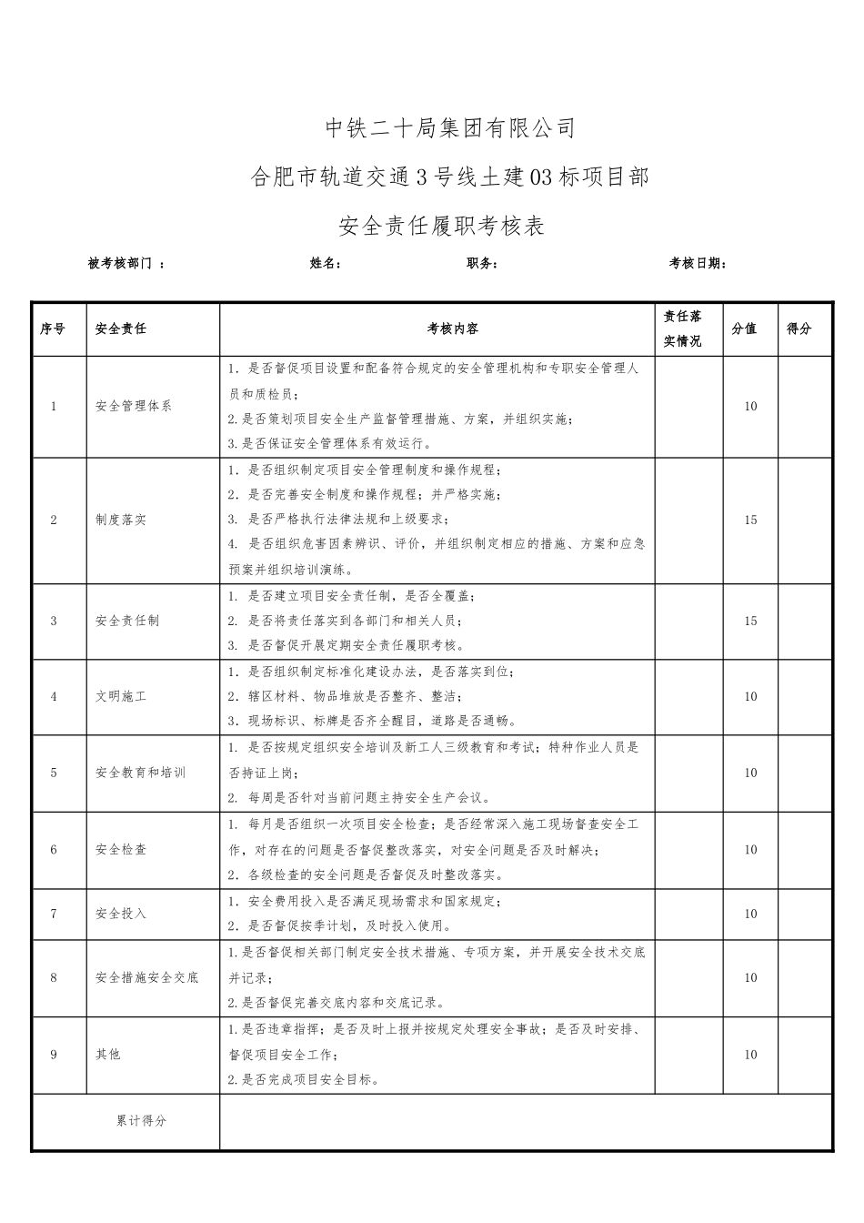 安全生产责任制考核表(31页)_第3页