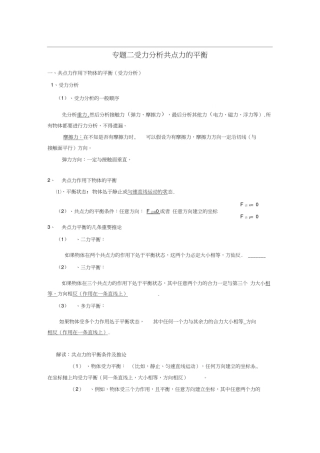 专题高中力学(受力分析总结题型分析)