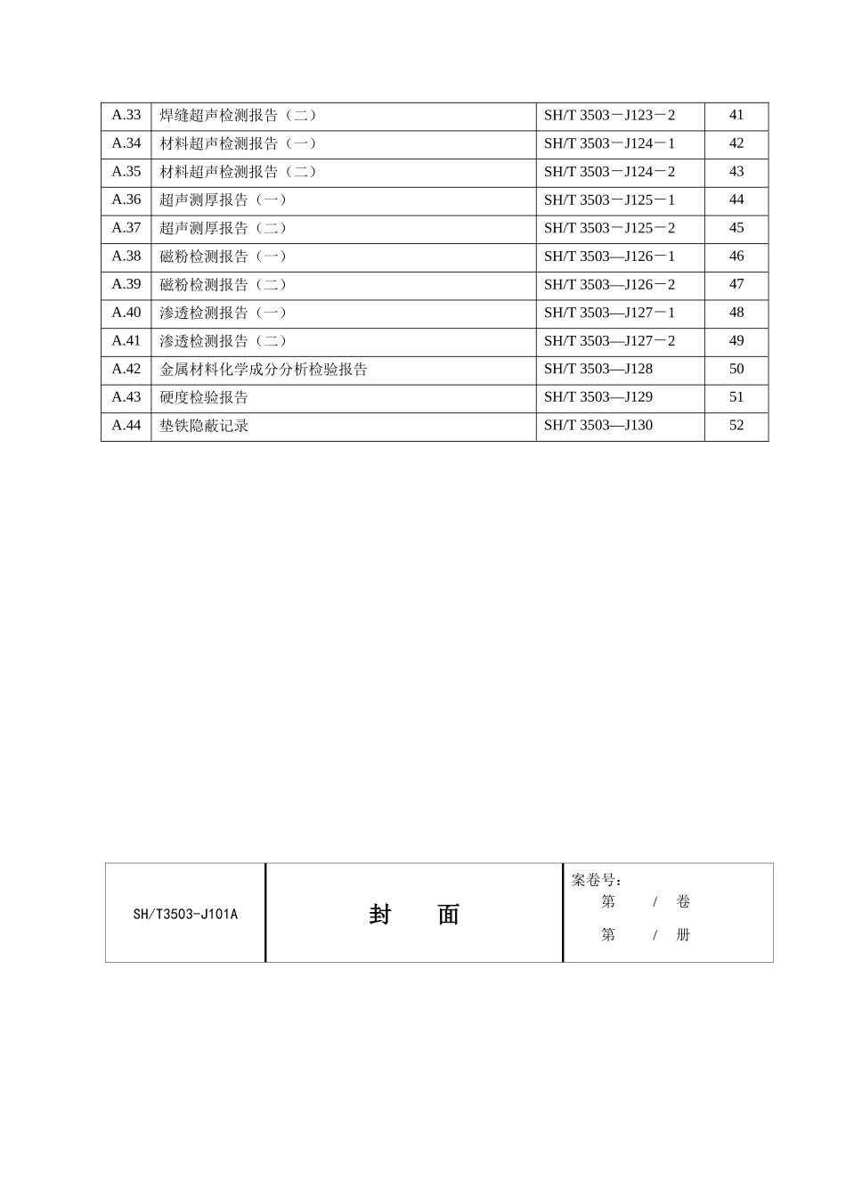 XXXX石油化工交工建设工程交工技术文件编制规范表格_第2页