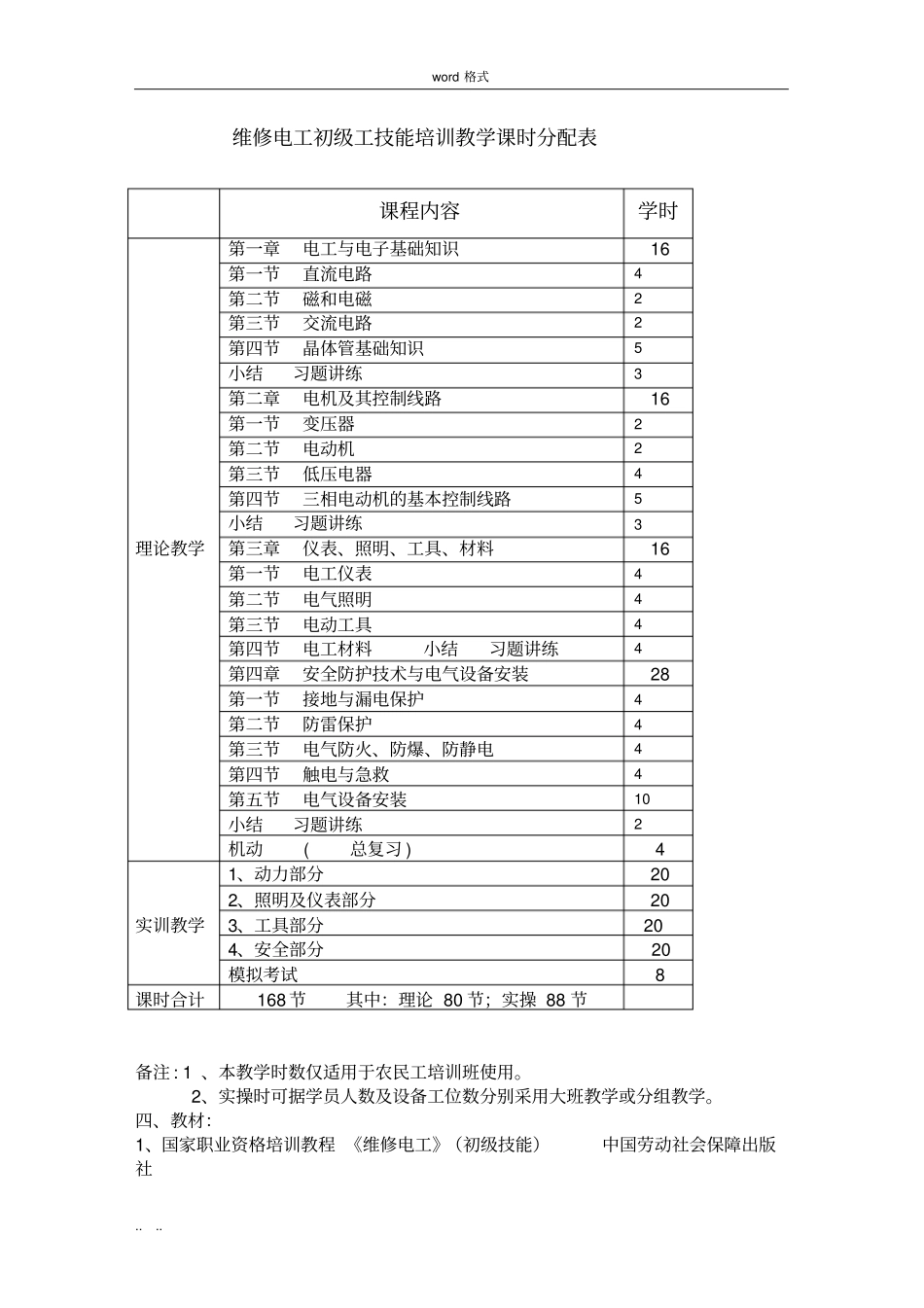 初级电工教学大纲与教学计划_第2页
