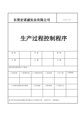HNS- COP-01 生产过程控制程序