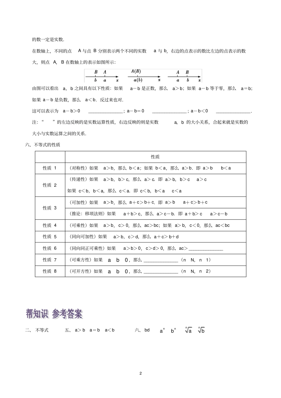 专题3.1不等关系与不等式(必修5)_第2页