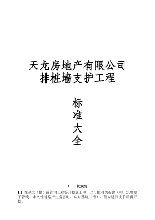 排桩墙支护工程技术标准