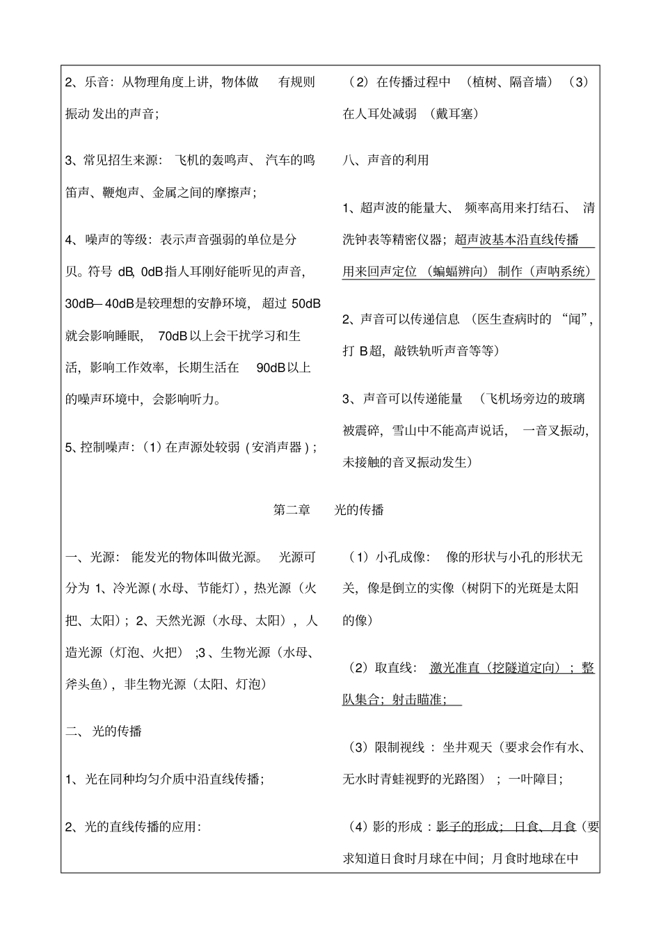 八年级上学期物理知识点汇编WORD_第3页