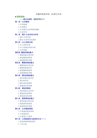 卓越的现场管理：5S推行实务