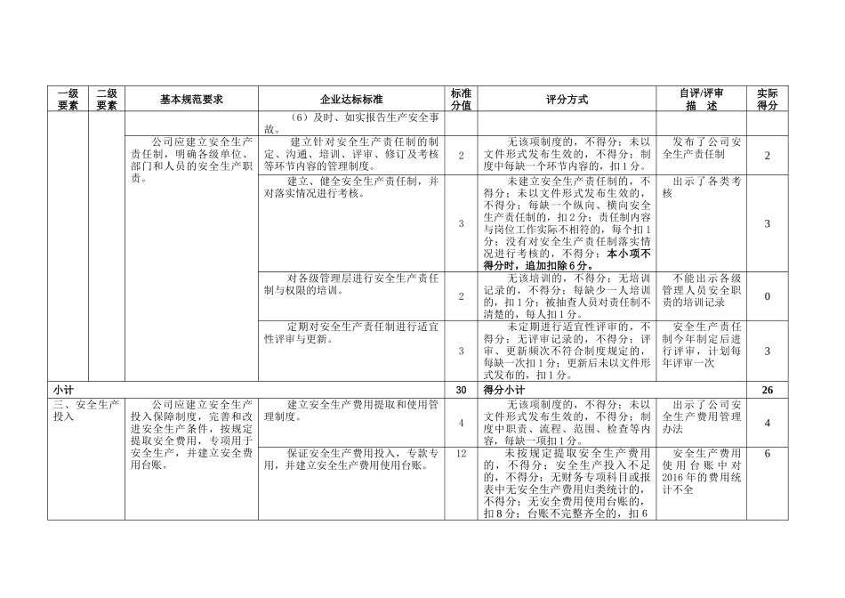 XX公司安全生产标准化自评表(38页)_第3页