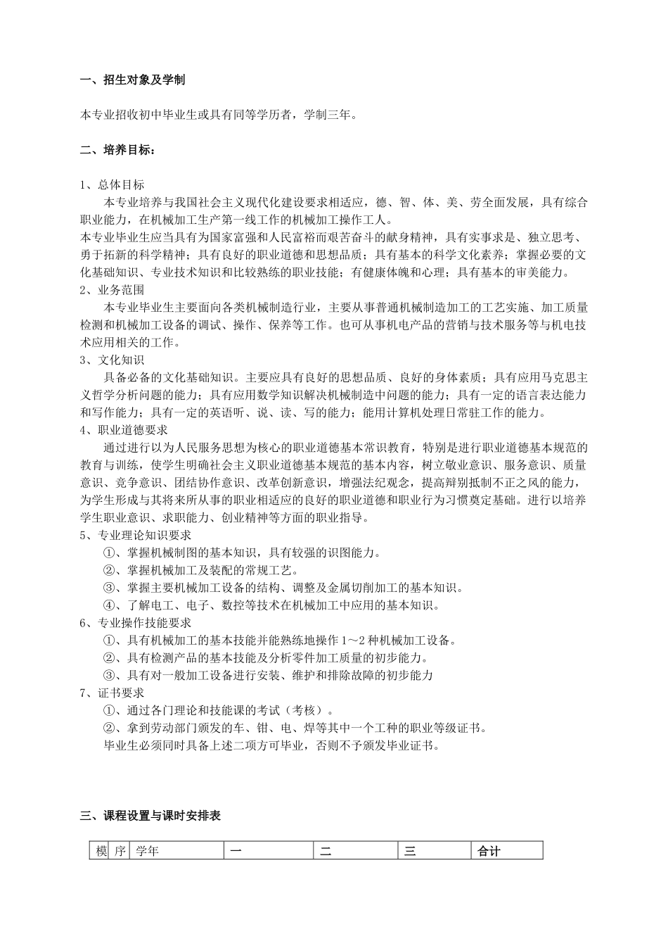 《机电设备安装与维修》专业教学计划_第2页