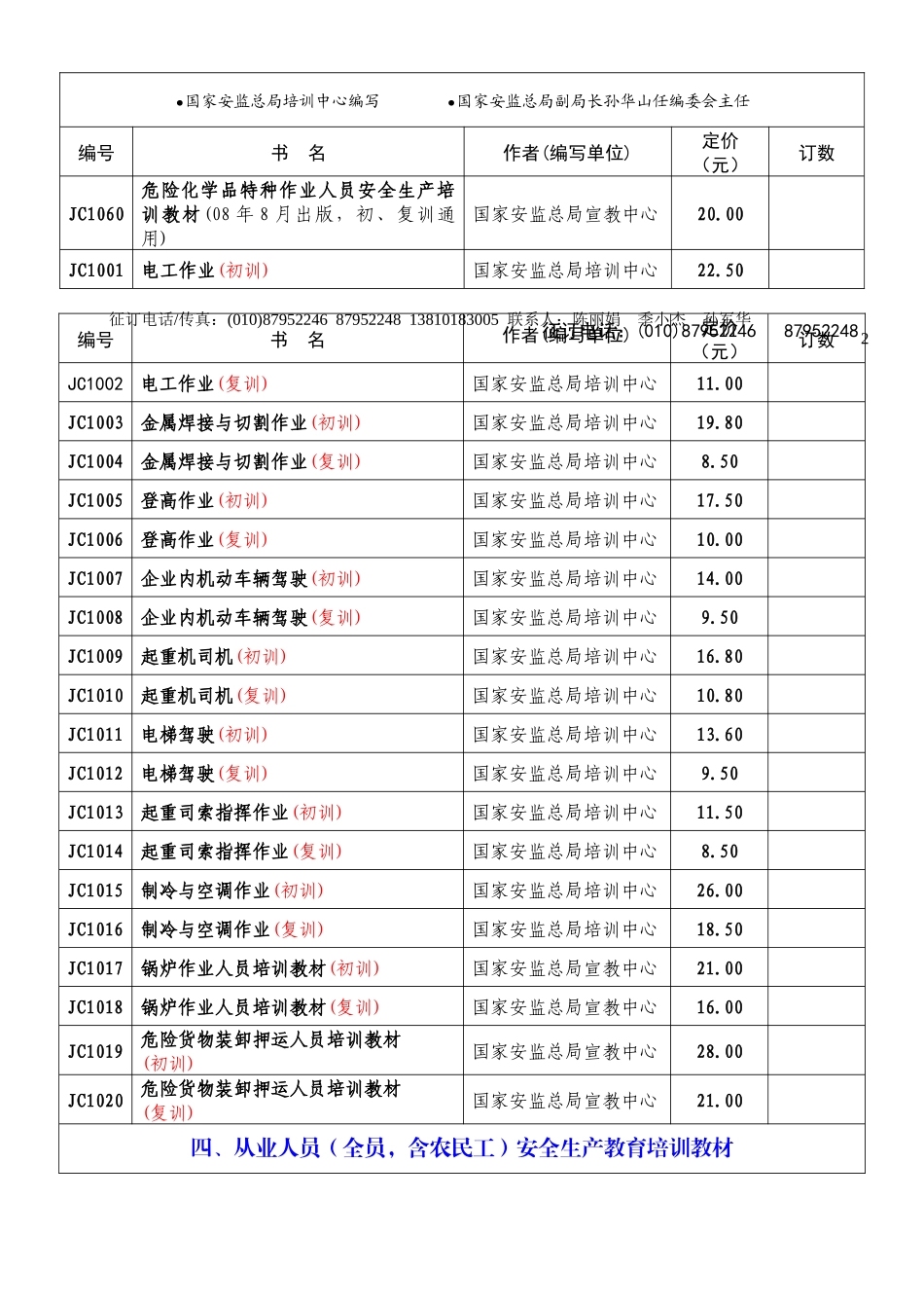 安全生产培训考核教材征订书目(非煤类)代征订单)_第3页