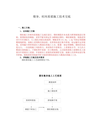 本水溪2号大桥桥墩墩身及柱间系梁施工技术交底(源于方案)