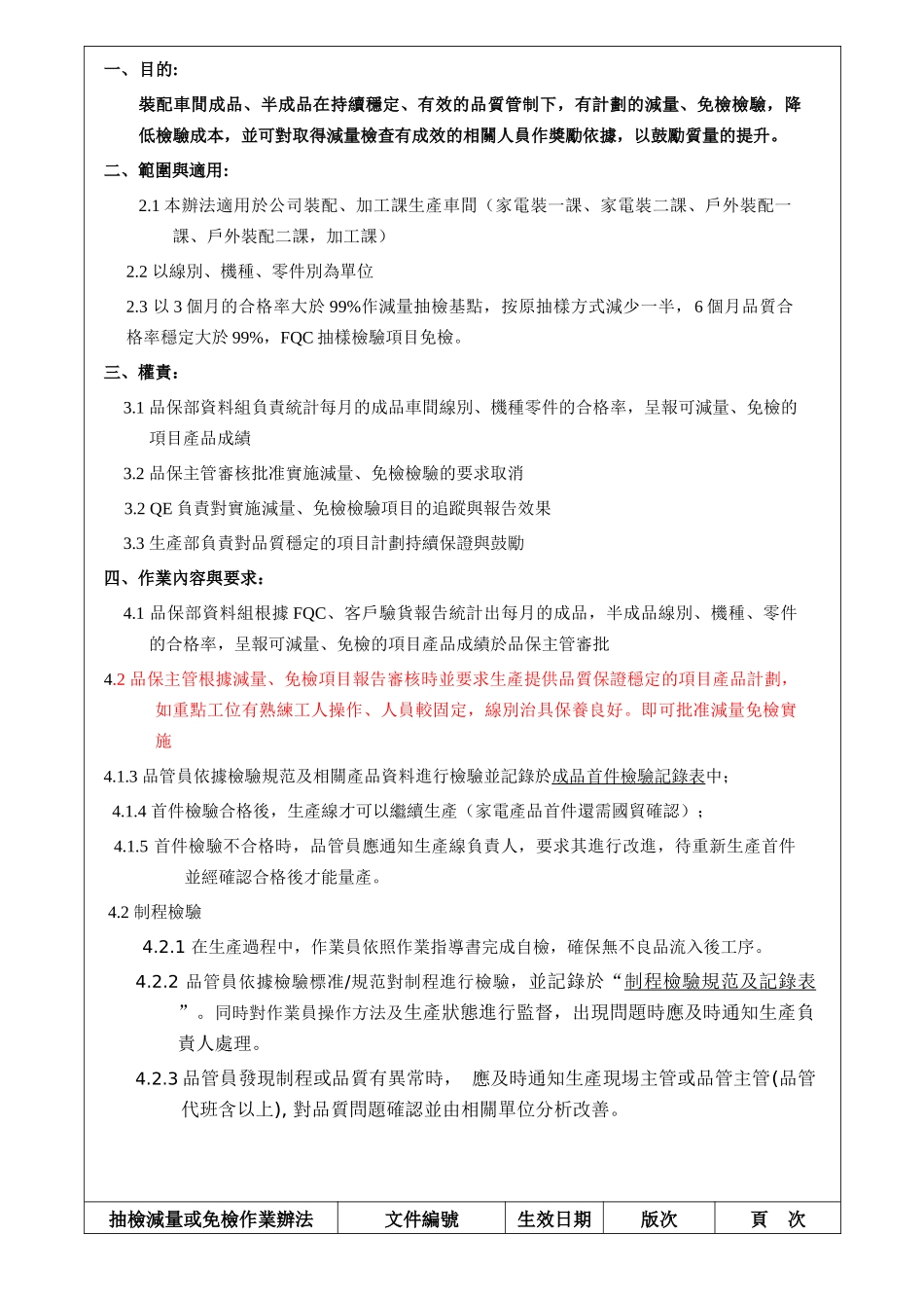 装配车间品质抽检减量作业办法_第2页