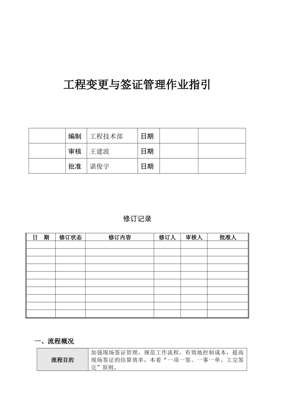 HM-WI-GC004工程变更与签证管理作业指引(第二版)_第1页