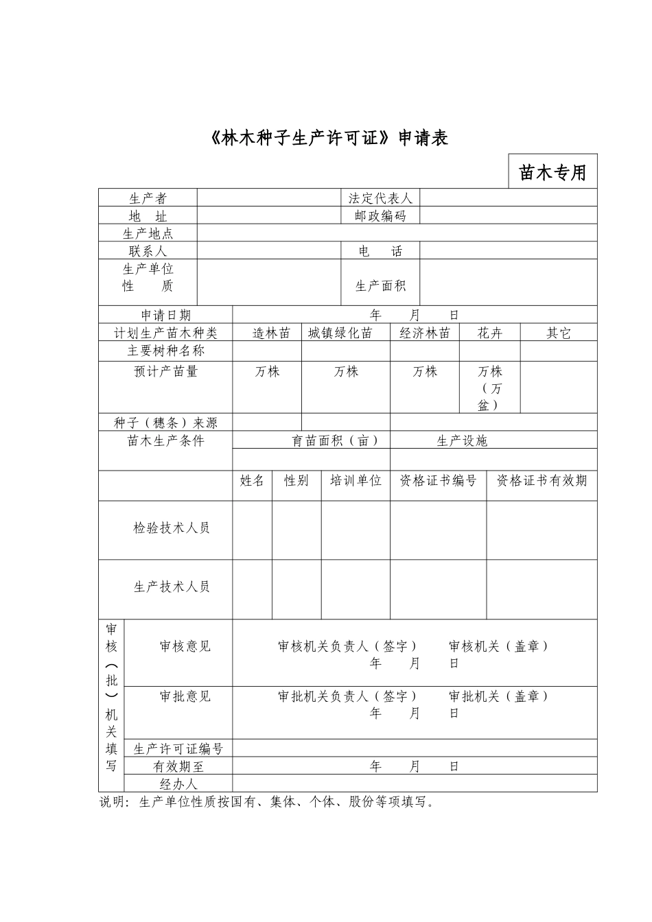 林木种子生产许可证申请表_第3页