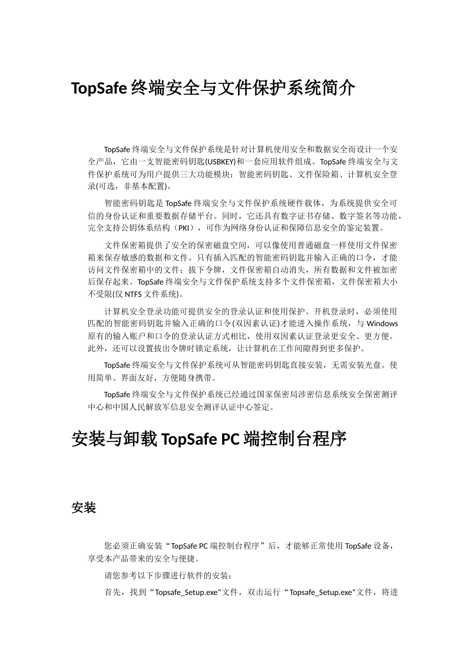 Topsafe帮助文档下载-TopSafe终端安全与文件_第1页