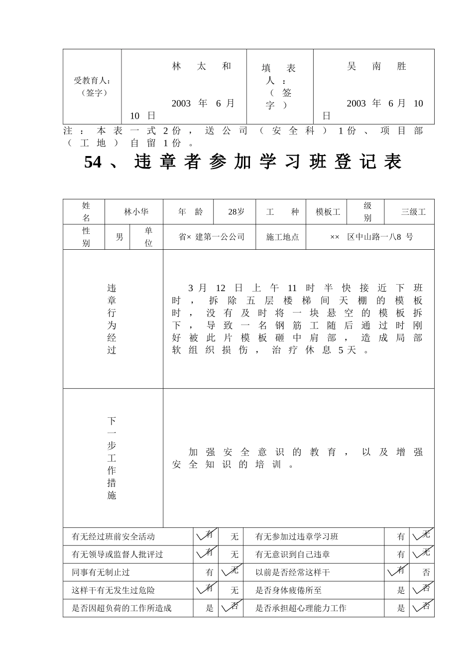 安全内业范本整套填写示范_第2页