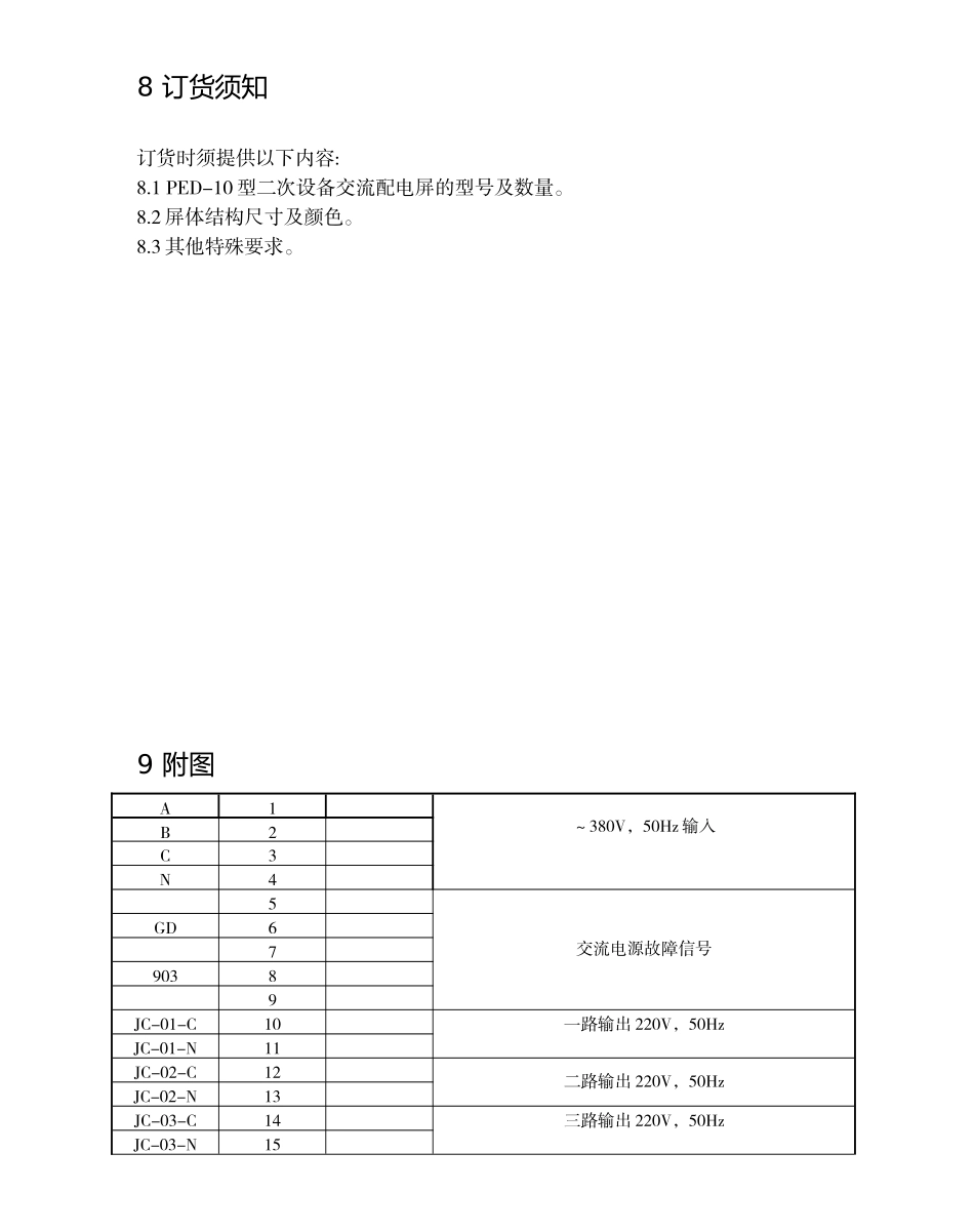 PED系列二次设备交流配电屏说明书_第3页