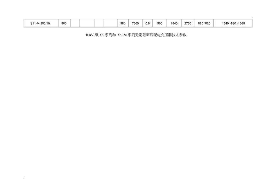 10kv变压器技术参数表_第3页