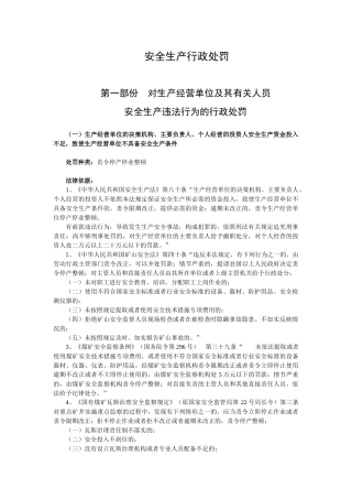 安全生产行政处罚