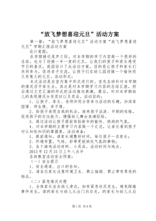 “放飞梦想喜迎元旦”活动实施方案