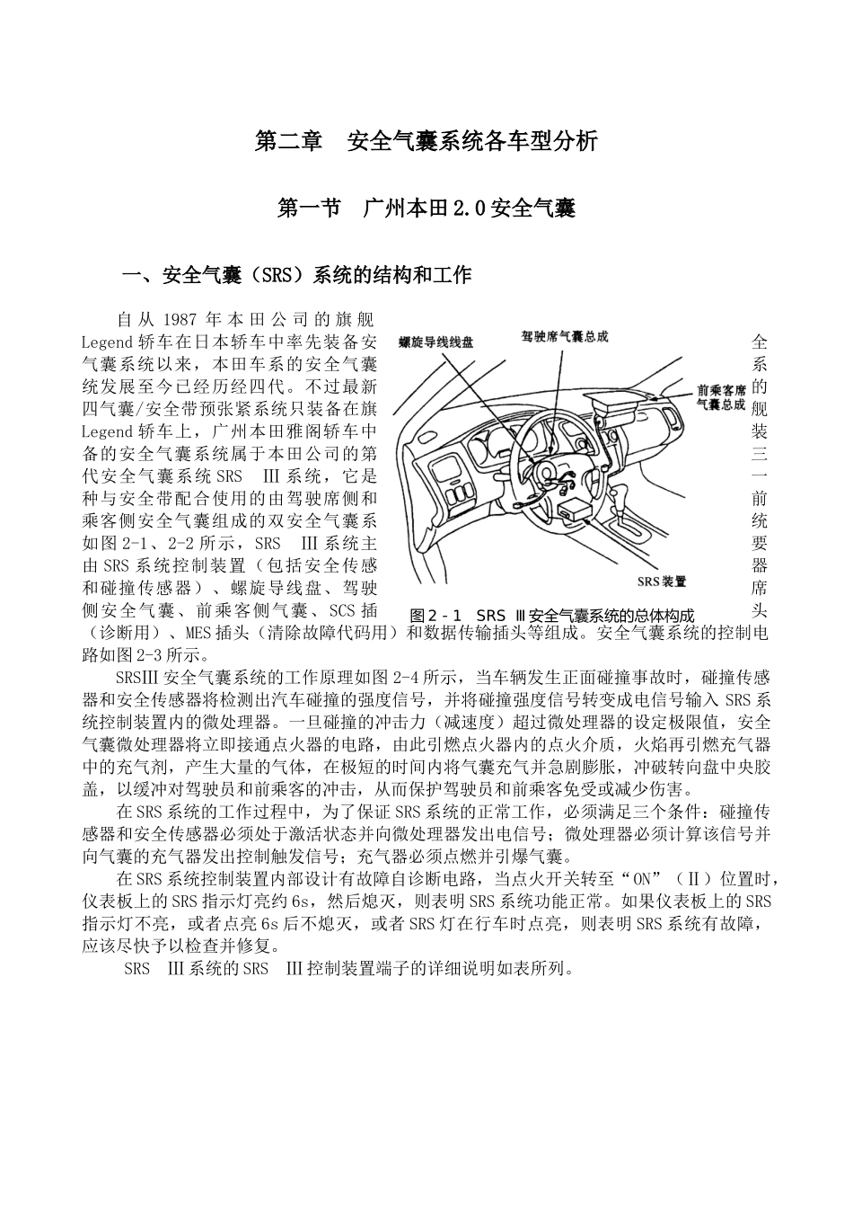 第二篇第二章安全气囊系统各车型分析_第1页
