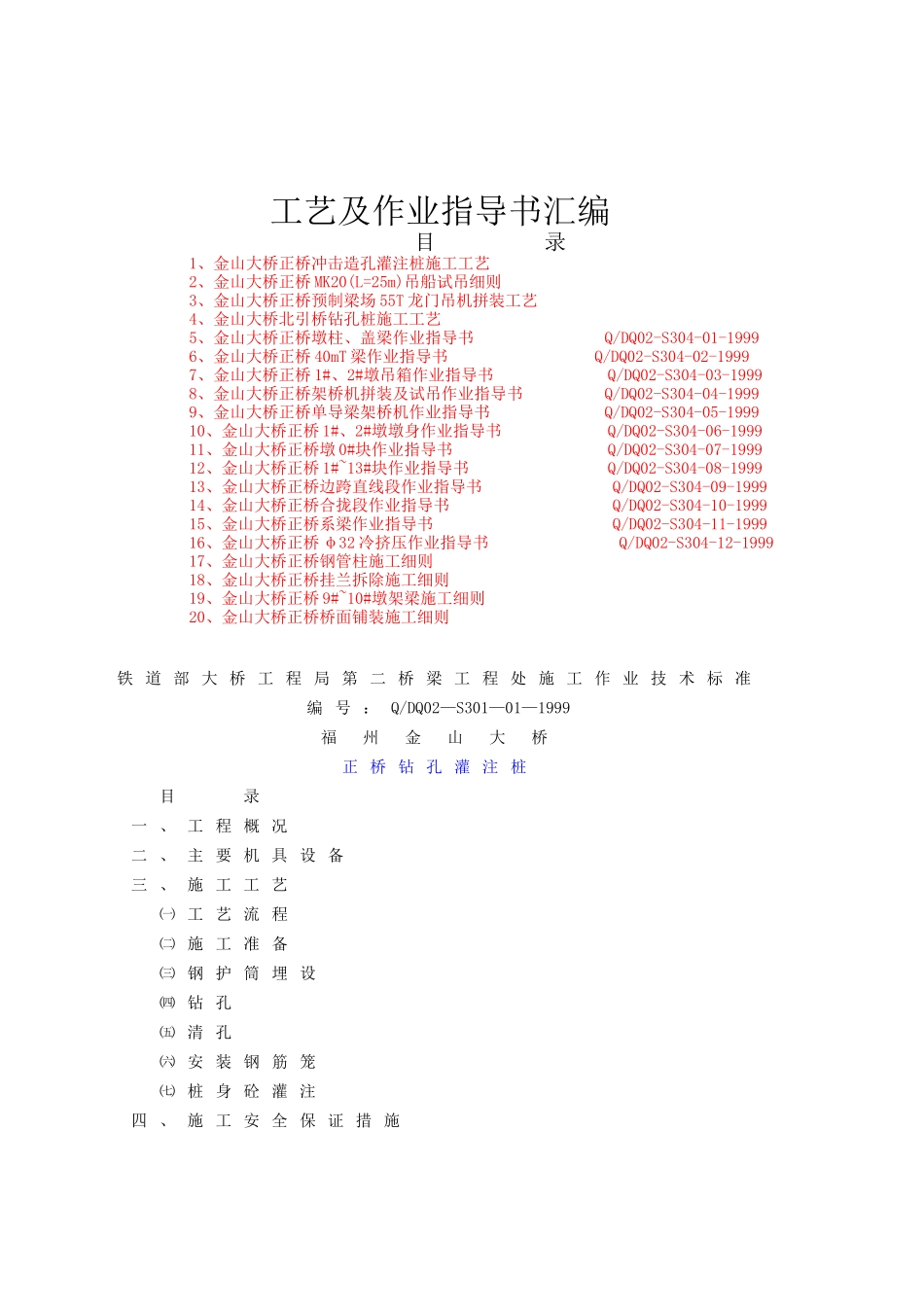 福州金山大桥工艺及作业指导书汇编_第1页